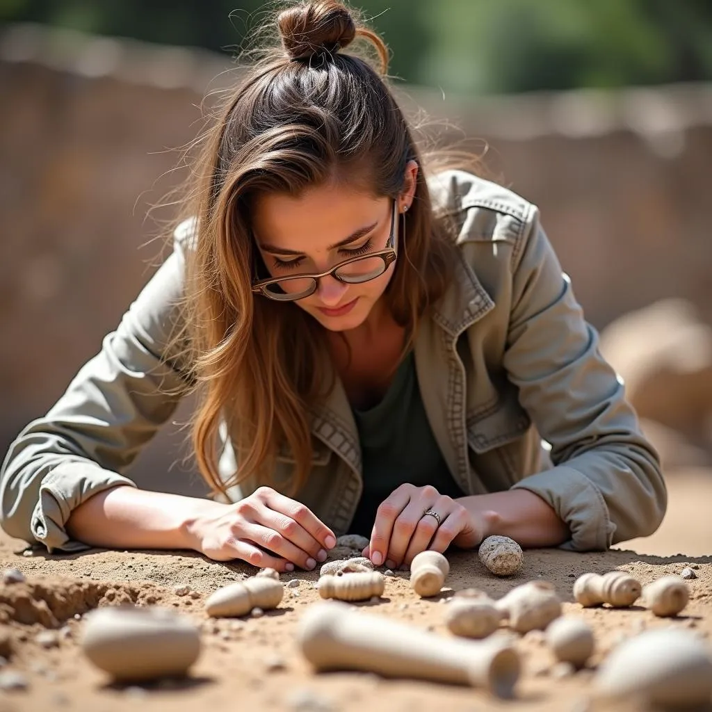 Dr. Thompson at a Roman Archaeological Dig Site