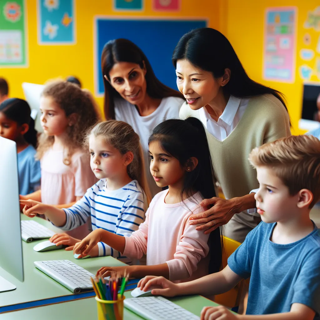 Children using computers safely