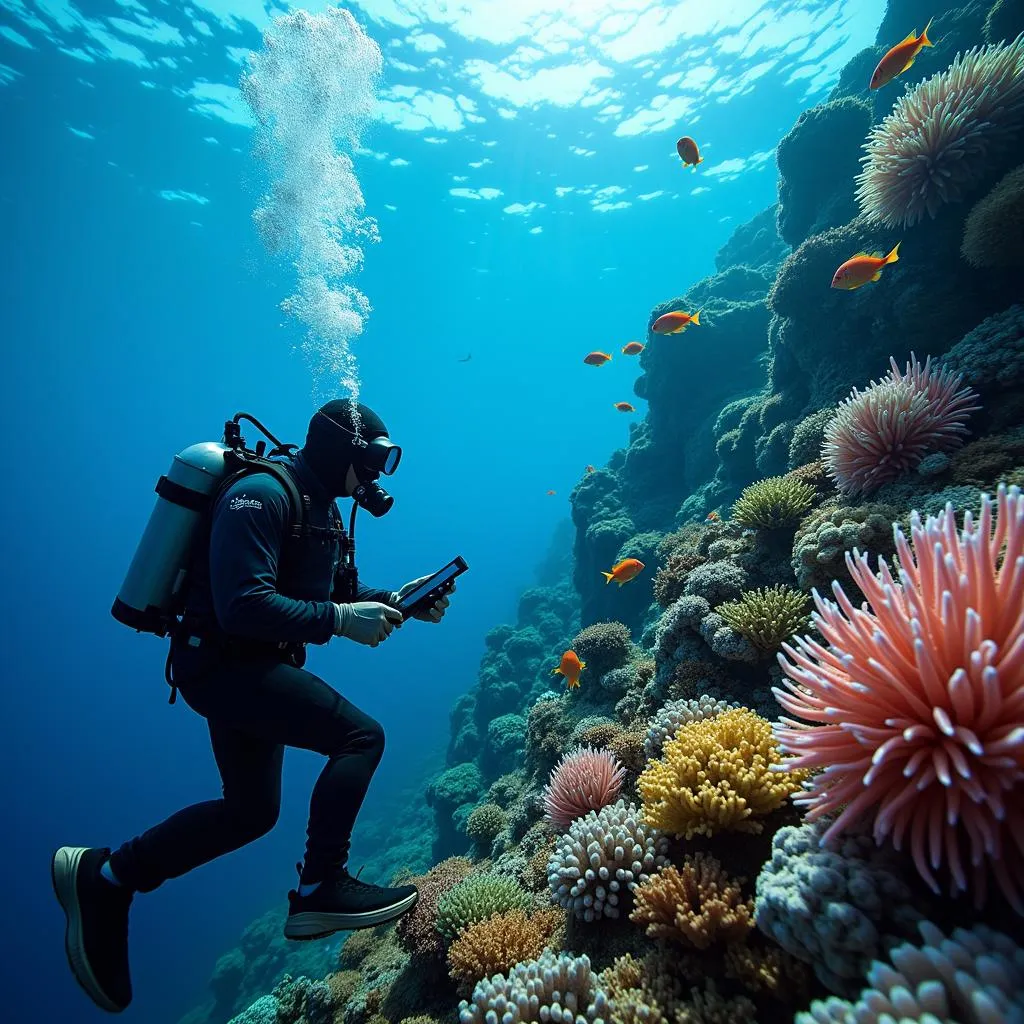 Scientist Exploring Deep Ocean