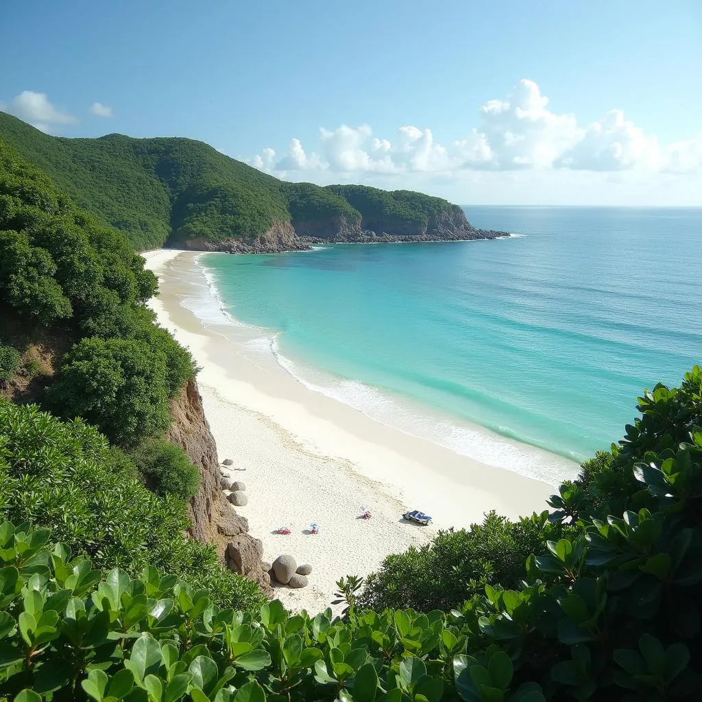 Secluded beach for escaping technology