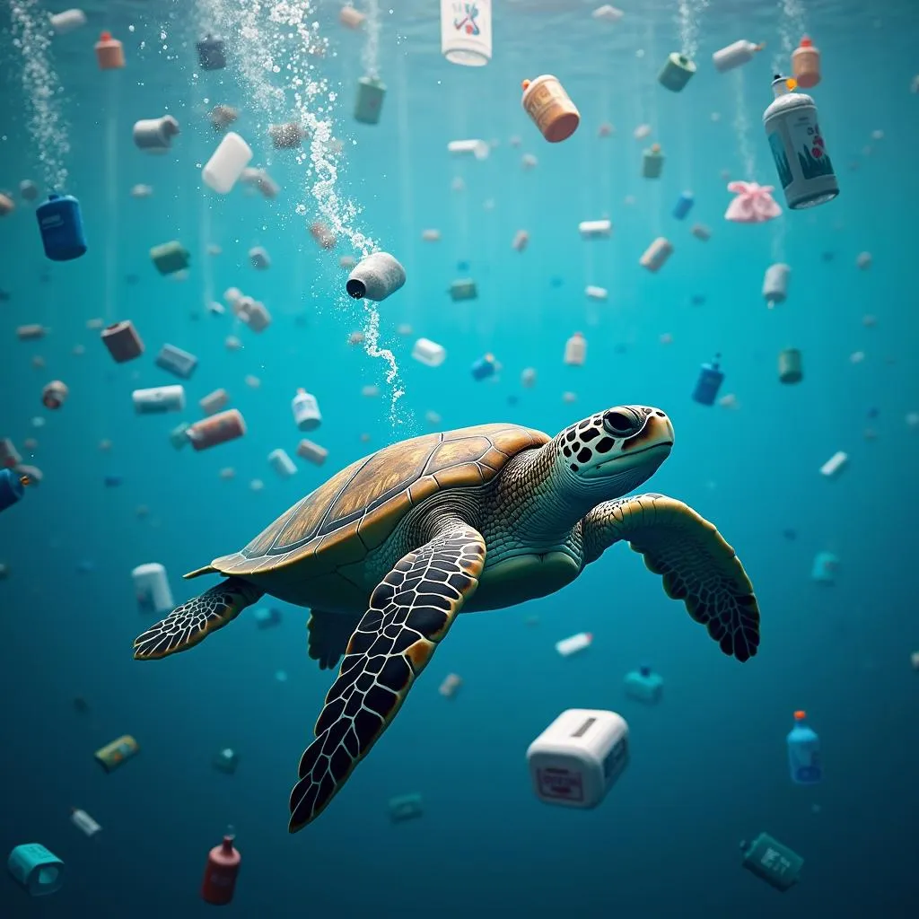 Single-use plastic pollution in the ocean