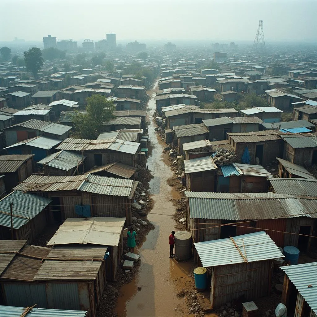 Overpopulated Slum Area