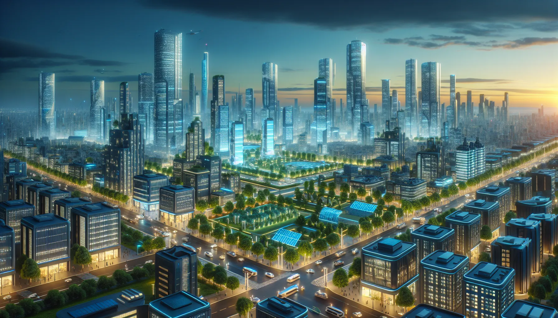 Smart city energy efficiency concept