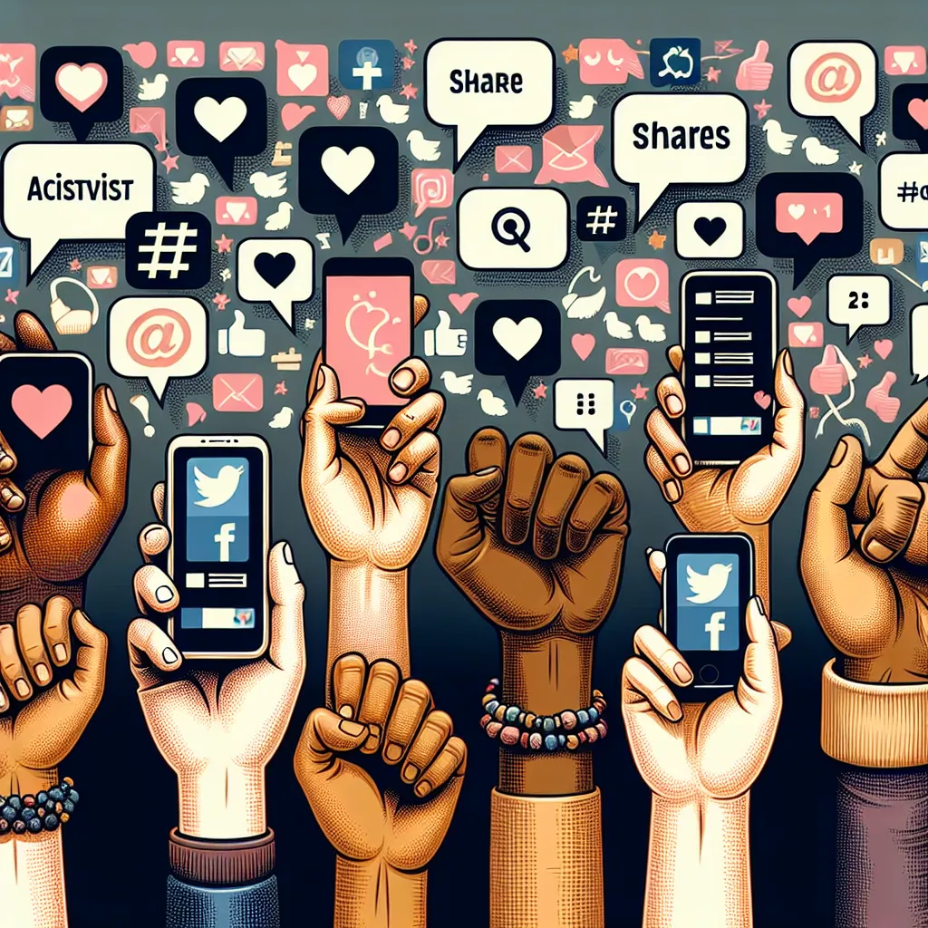 Social media activism illustration