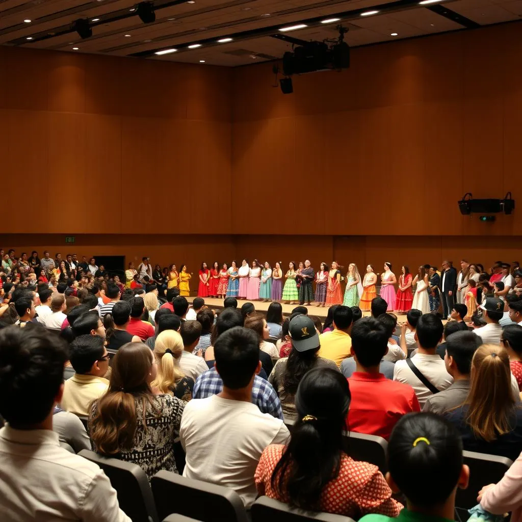 Student-led cultural event with diverse audience