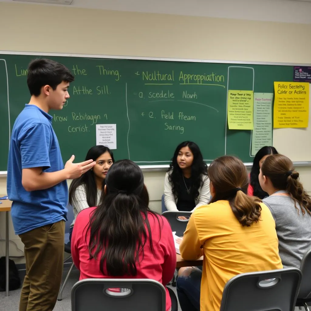 Students engaging in a role-playing exercise