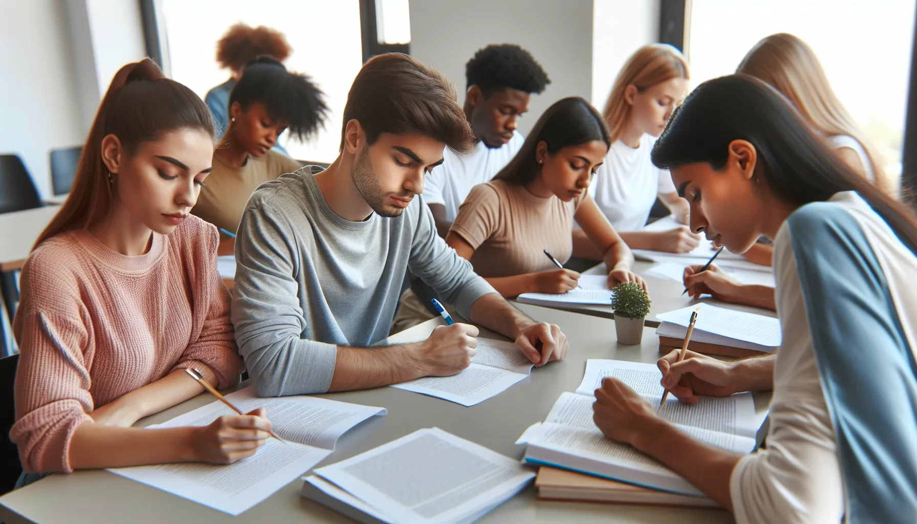 Students focused on improving their writing skills