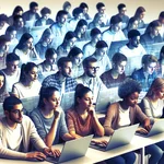 Students using computers in a classroom