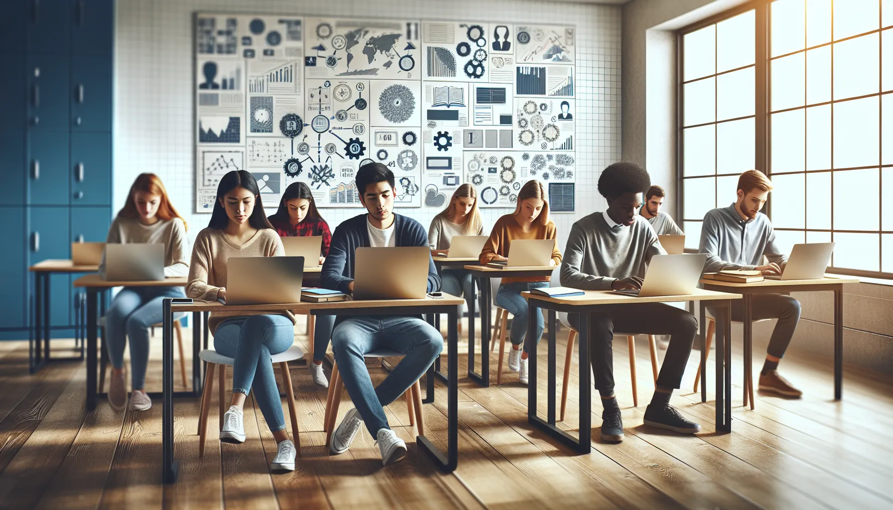 Students Using Computers in Classroom