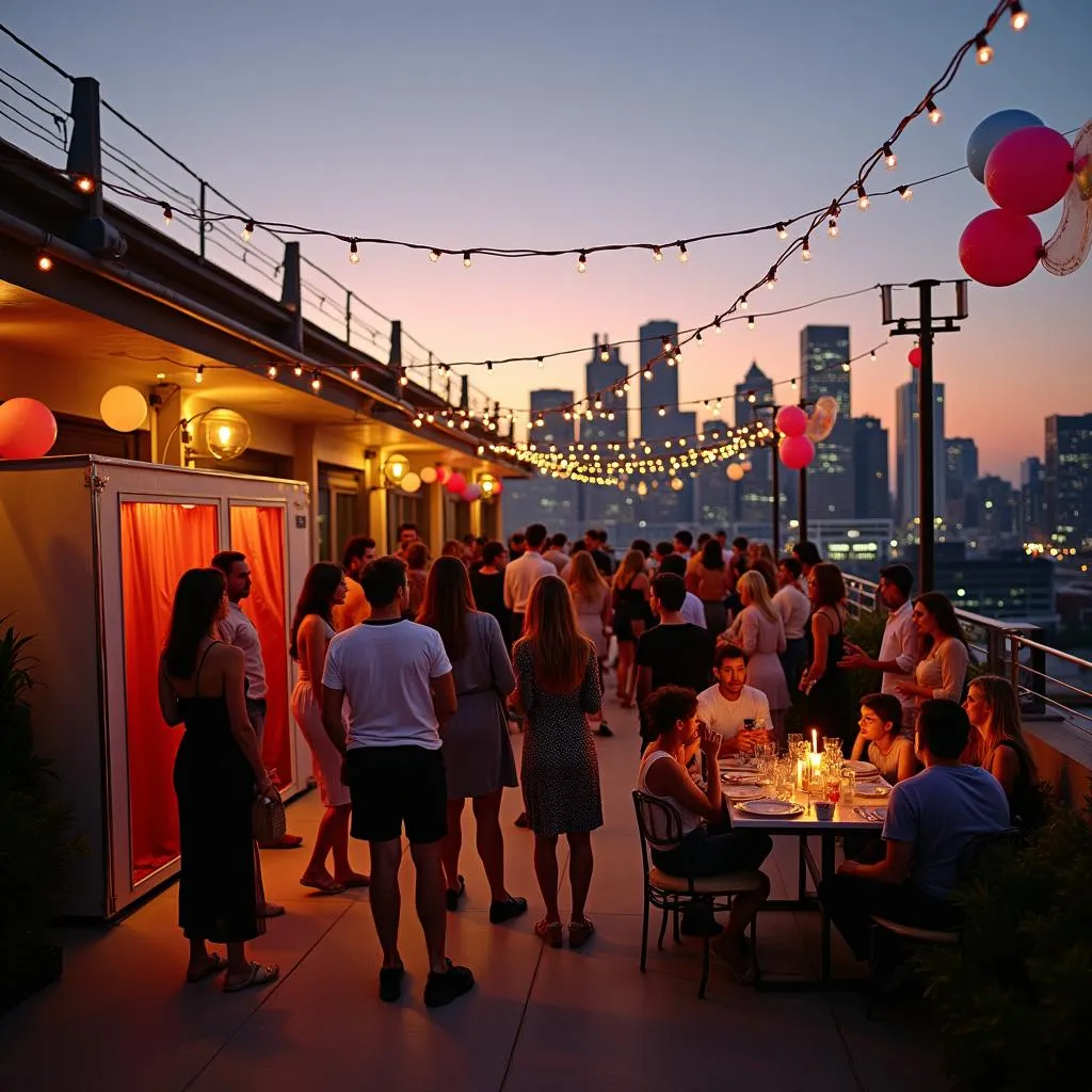 Surprise birthday party at a rooftop venue