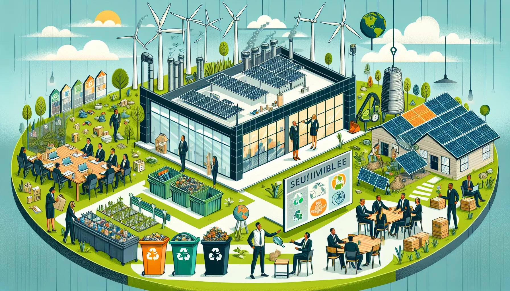 Sustainable Business Practices Illustration