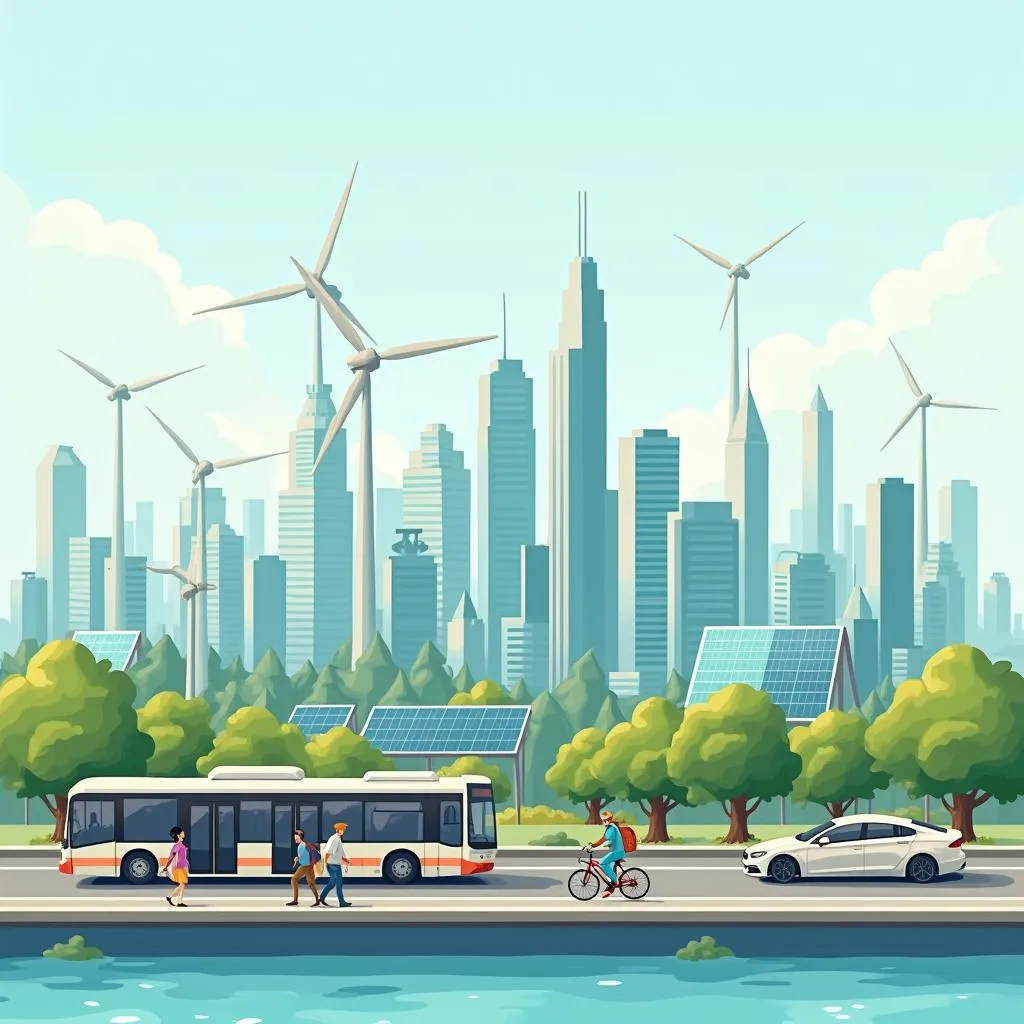 Sustainable transportation in a modern city