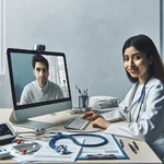 Telemedicine consultation between doctor and patient