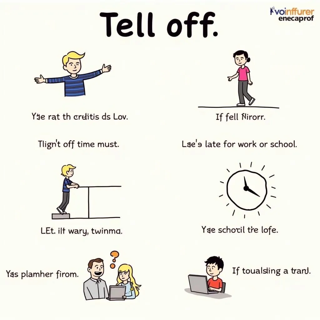 Visual aids for remembering 'Tell off'