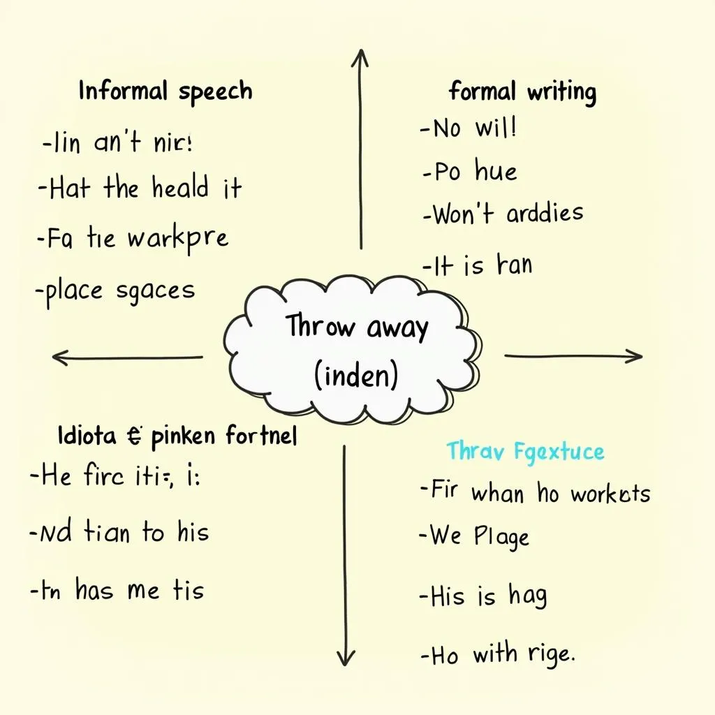 Throw away phrasal verb usage in different contexts