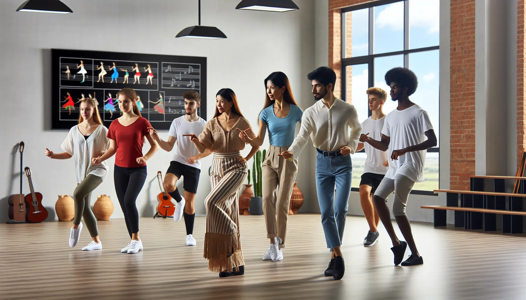 Traditional dance in a modern classroom