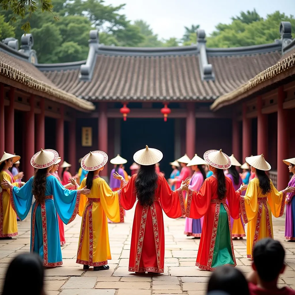 Traditional Vietnamese performance at Hue Imperial City