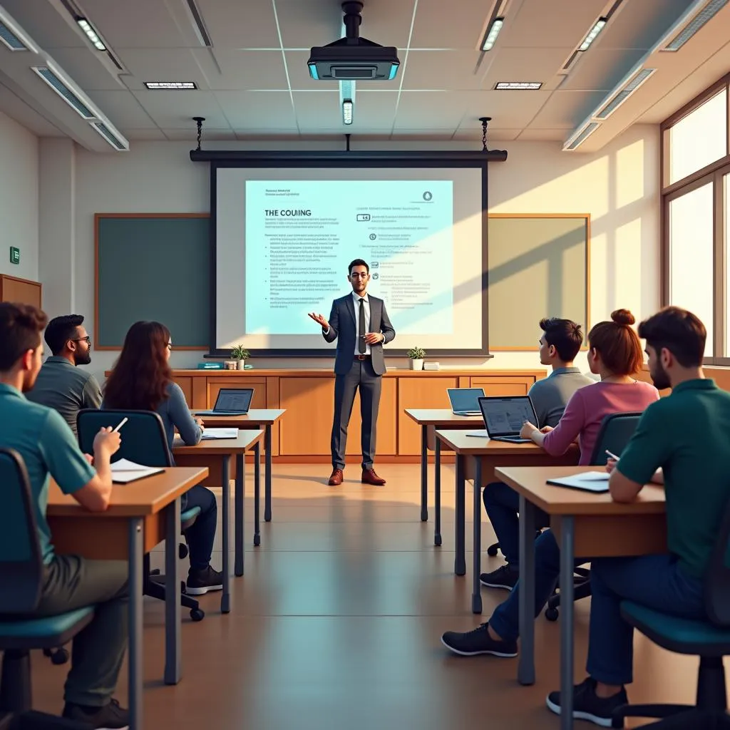 University classroom with diverse learning methods