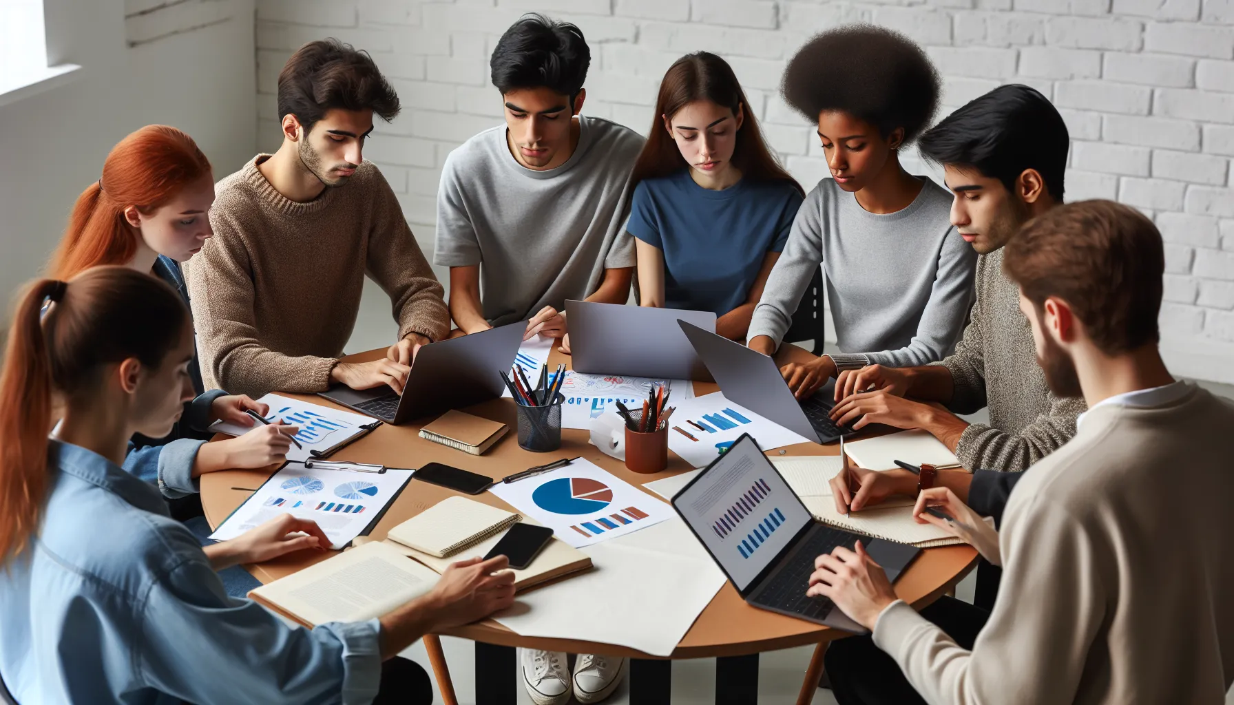 University Students Collaborating on Project