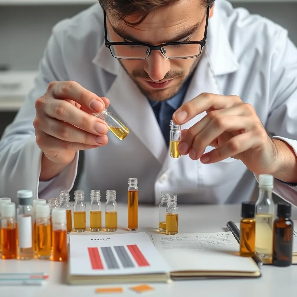 Olfactory artist examining scent samples