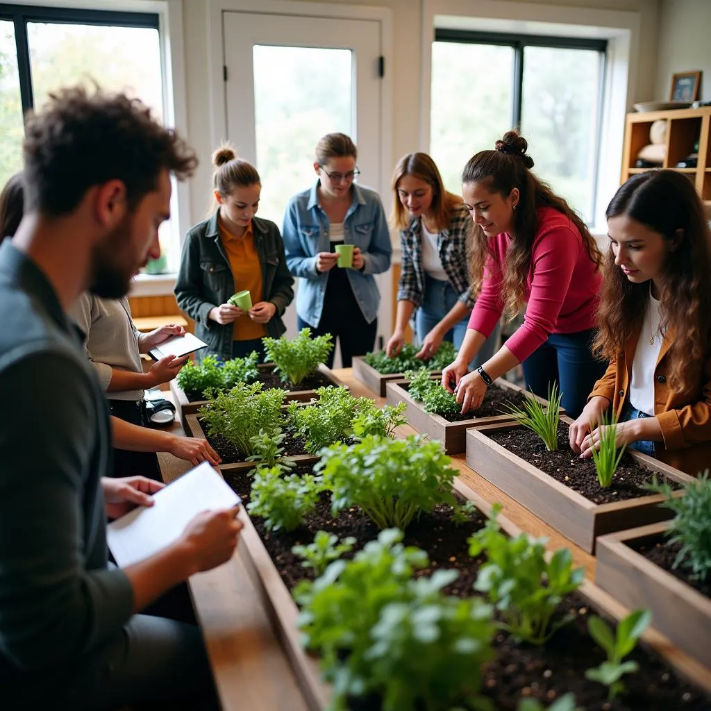 Sustainable urban gardening workshop in action