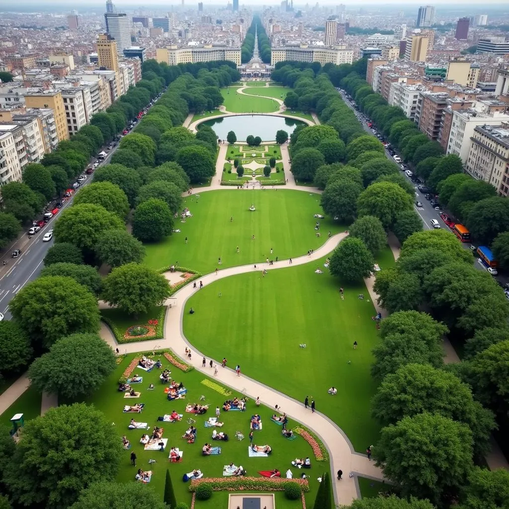 Urban park as a green space for city dwellers to escape