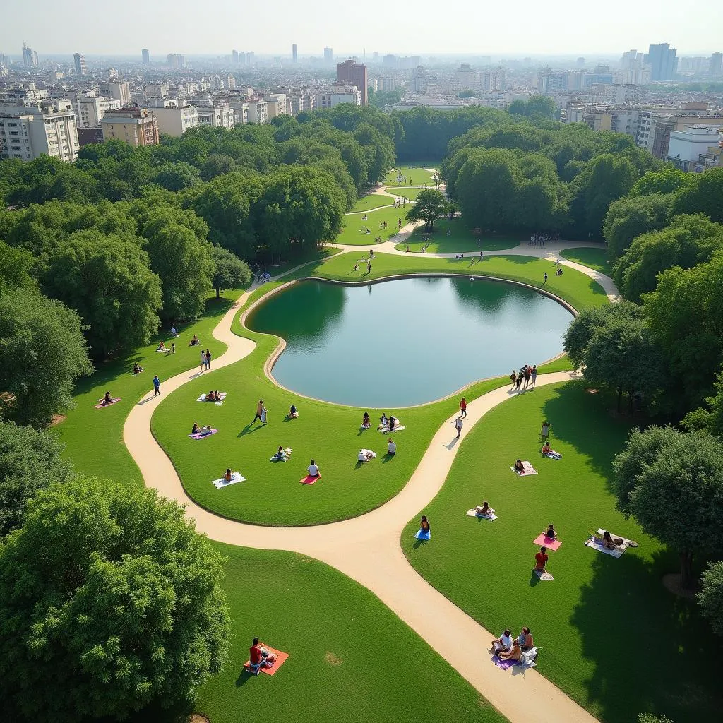 Urban park as a popular relaxation spot