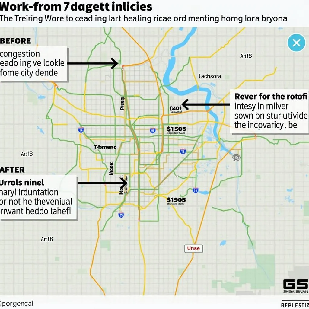 Changes in urban traffic patterns due to work-from-home policies