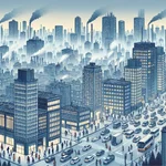 Urban air pollution caused by industrialization