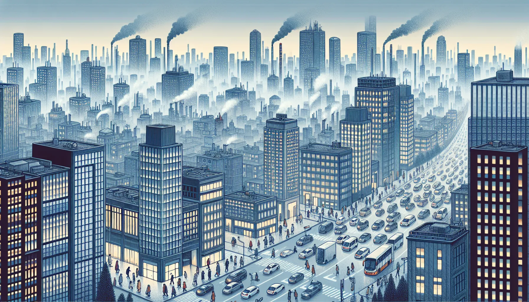 Urban air pollution caused by industrialization