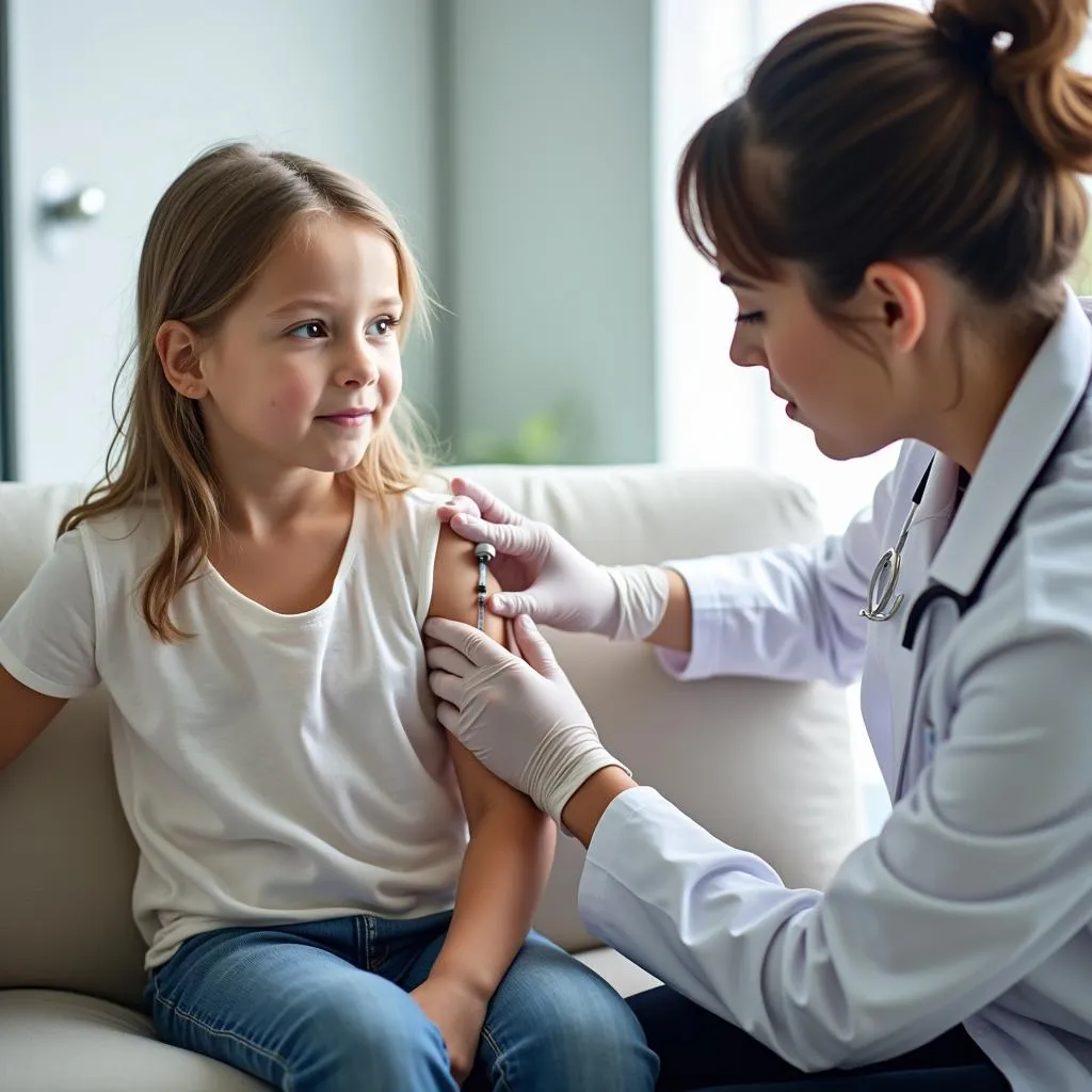 Child receiving a vaccination