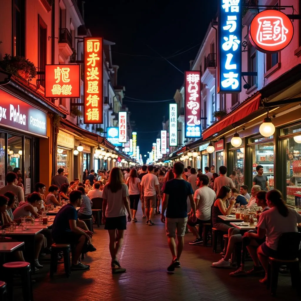 Vibrant nightlife on Bui Vien Street in Ho Chi Minh City