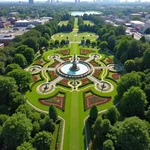 Aerial view of Victoria Gardens public park