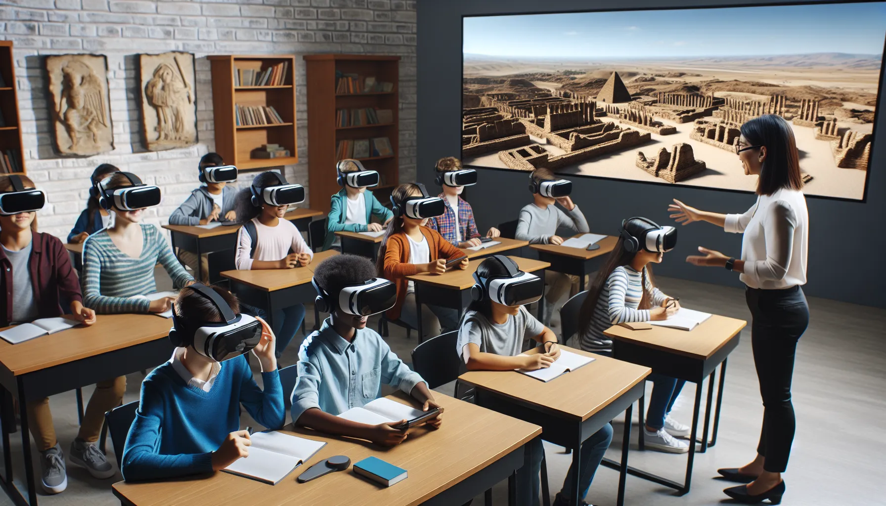 Students on a virtual field trip