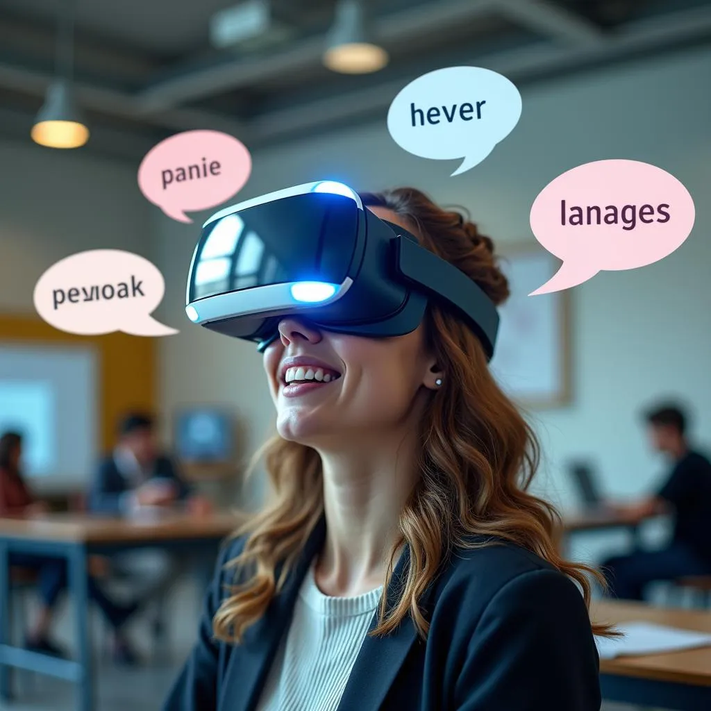 Virtual reality enhancing language immersion