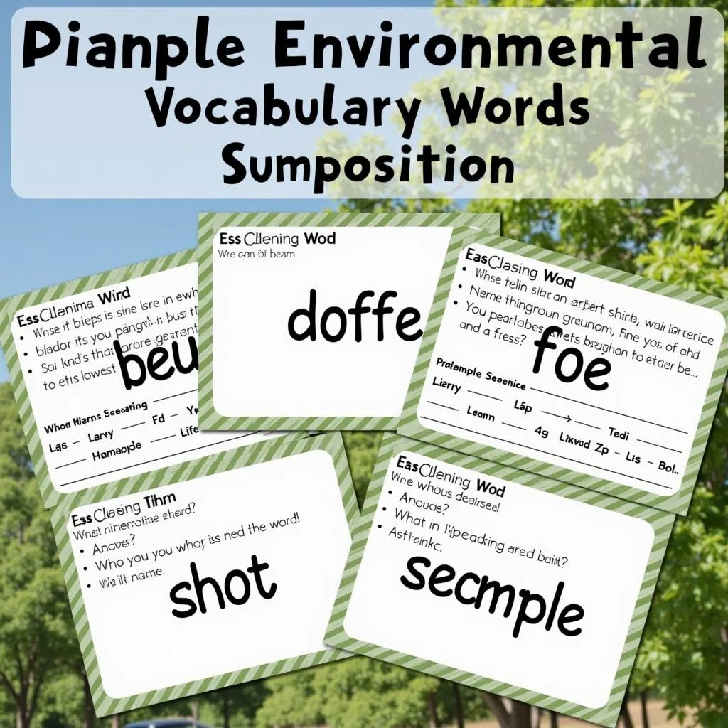 Vocabulary flashcards for environmental terms