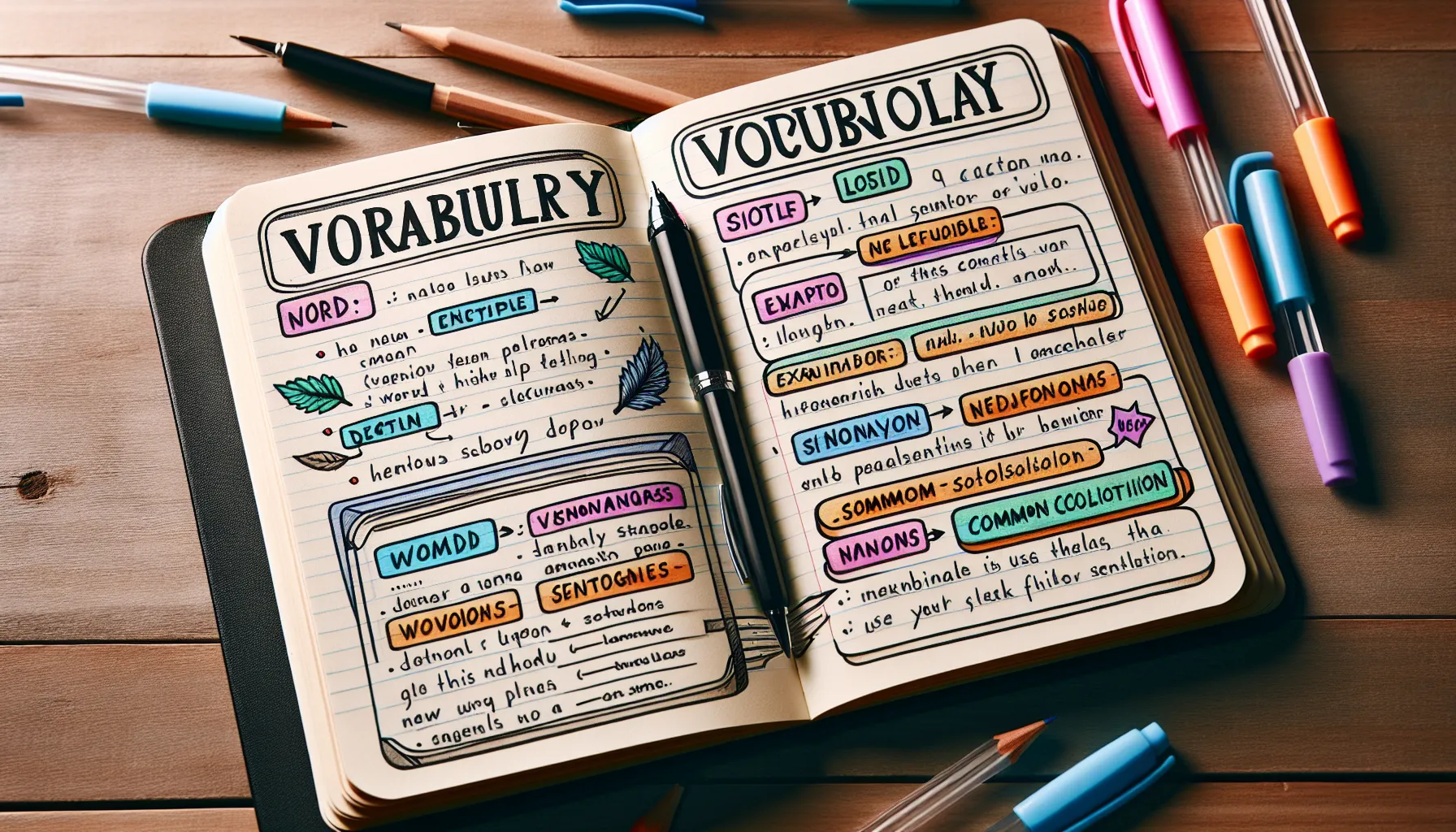 Example of a personal vocabulary journal