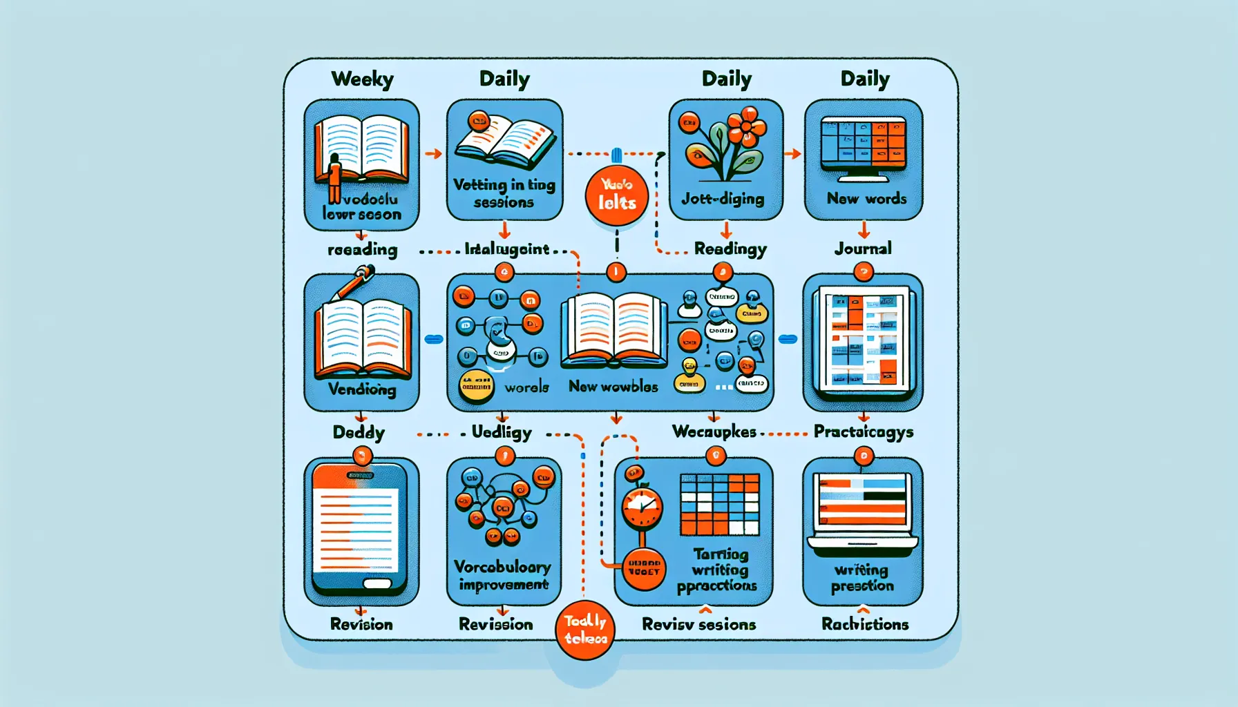 IELTS vocabulary practice timeline