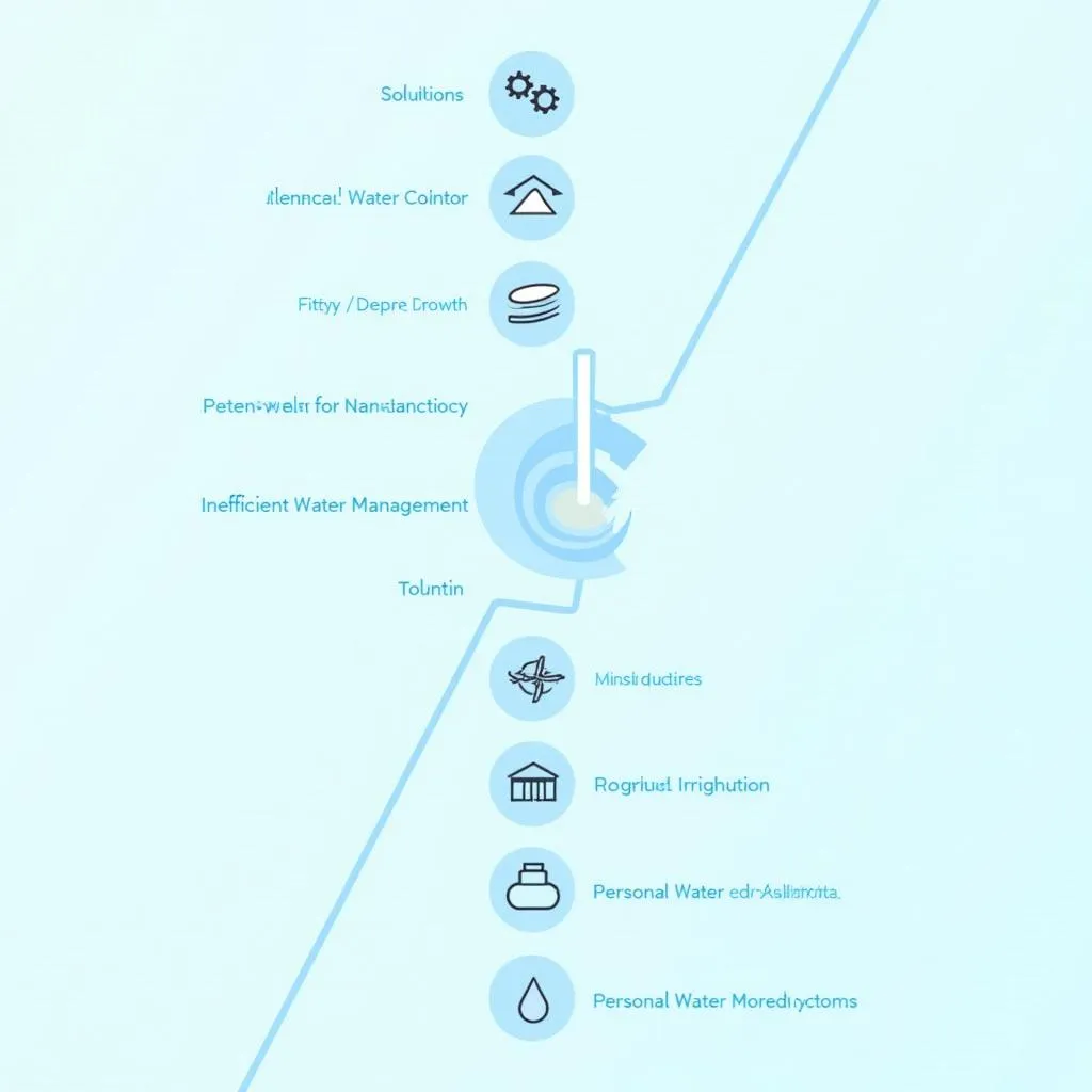 Global water scarcity causes and solutions infographic