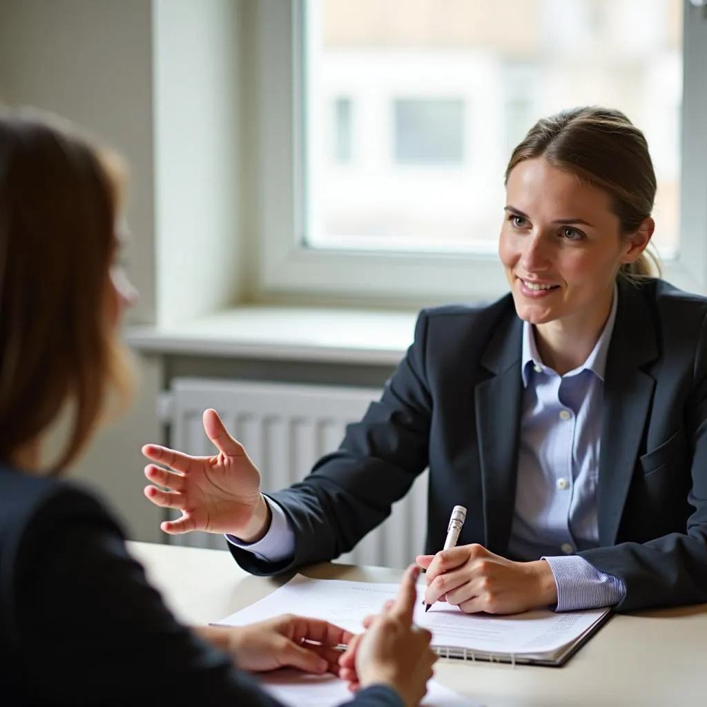 IELTS Speaking Examiner listening to candidate