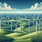 Wind turbines on a hill