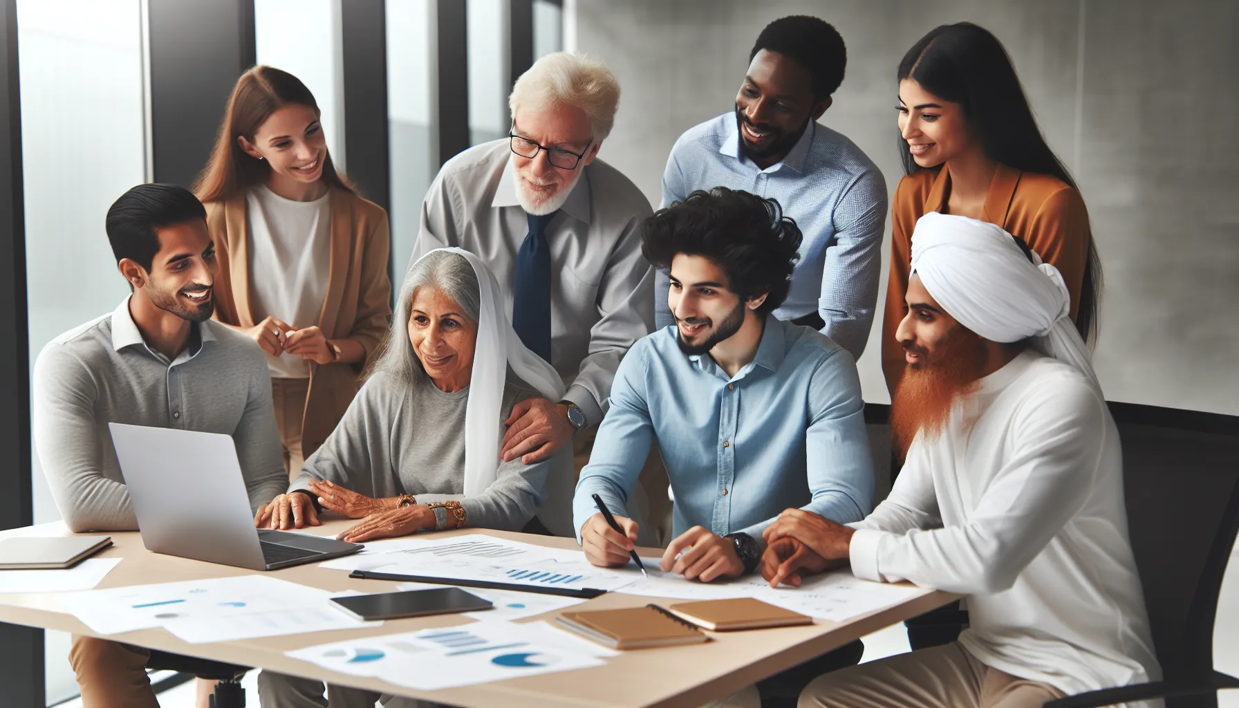 Diverse workplace team