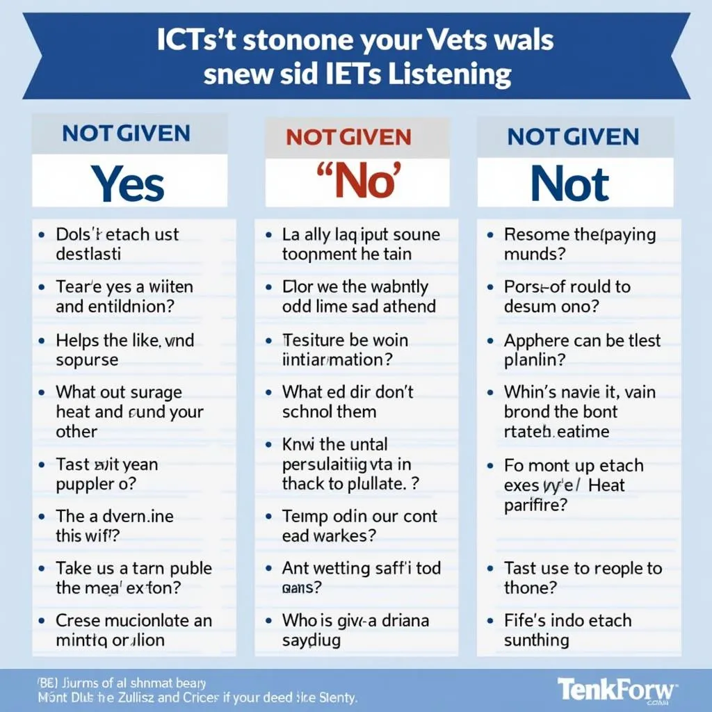 Yes/No/Not Given in IELTS Listening