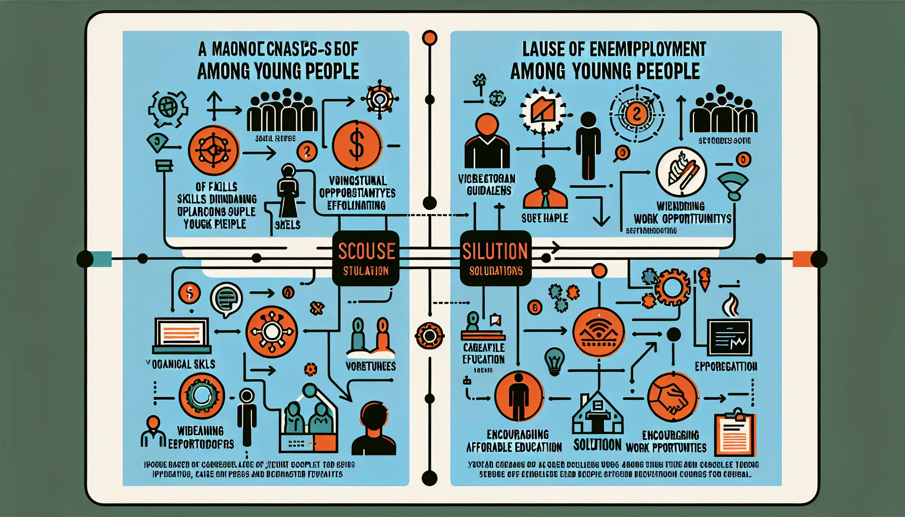 Infographic on youth unemployment causes and solutions