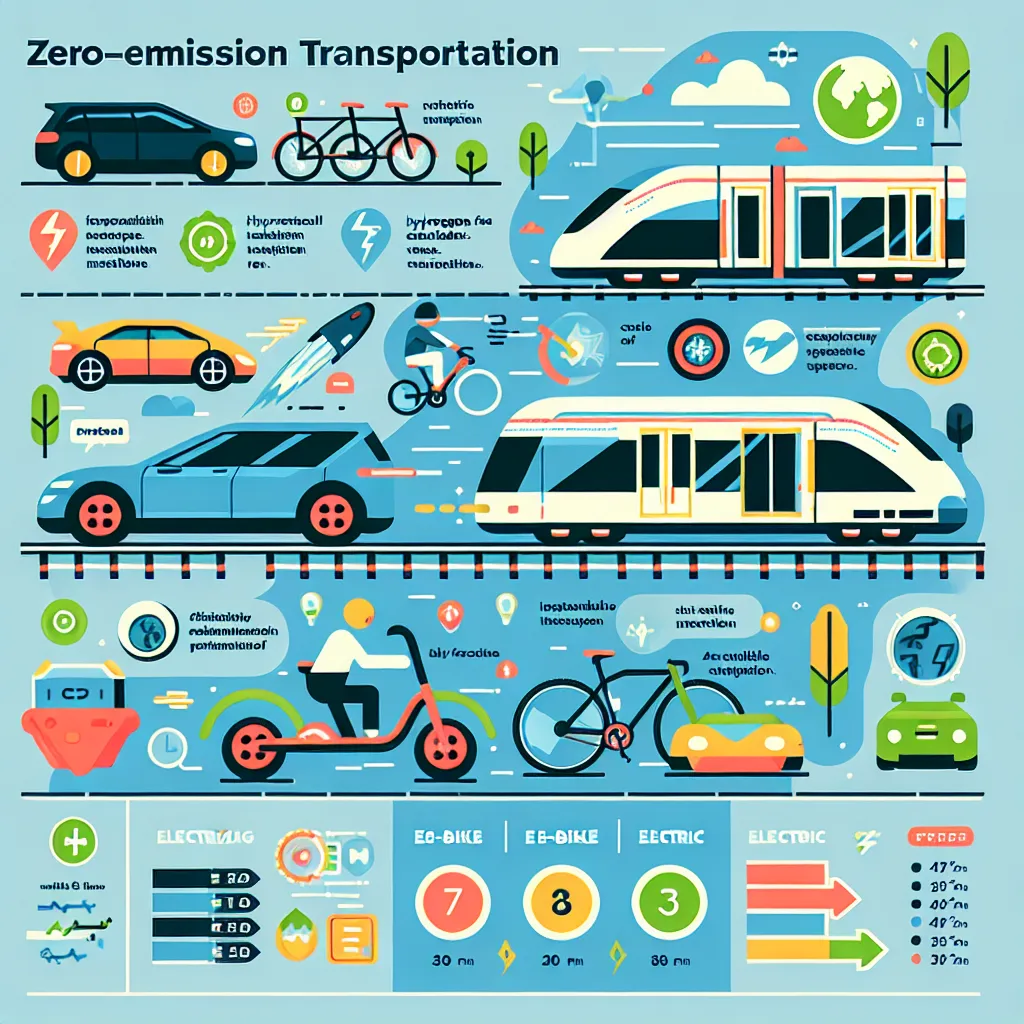 Zero-carbon transportation infographic