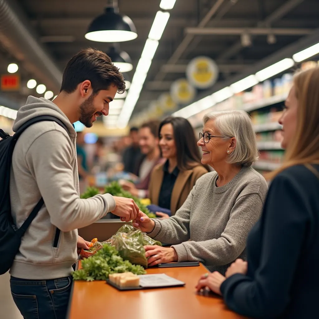 Act of kindness at supermarket checkout