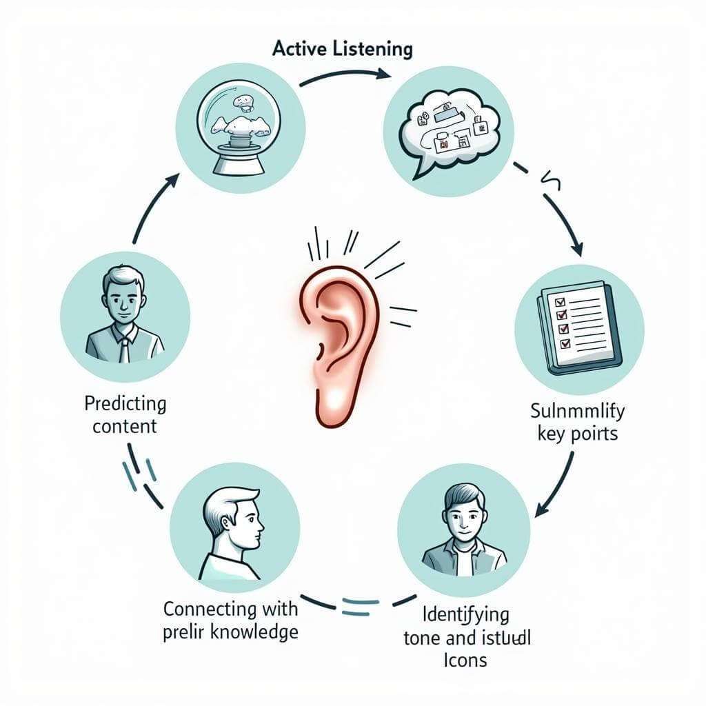 Active listening techniques for IELTS Listening