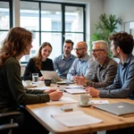 Age-diverse workplace team in a meeting