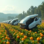 Agricultural automation with robots harvesting crops