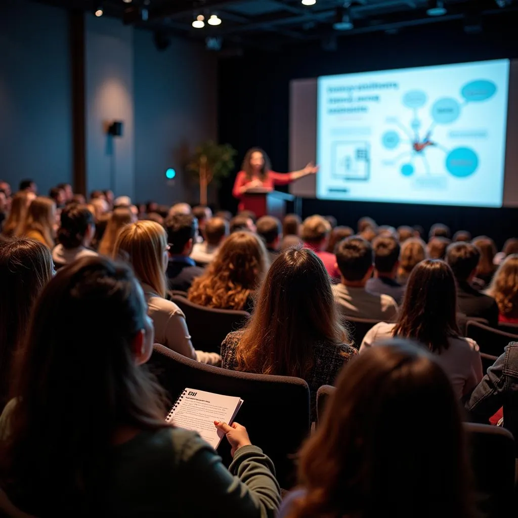 AI ethics lecture with diverse audience